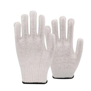 Gants de sécurité en fil ivoire, tricoté grossier 7G, mélange coton polyester CVC, avec poignet élastique, pour l'emballage et l'entreposage, fabriqués au Vietnam - Product Image 2