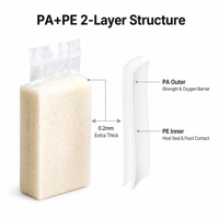 Sac sous vide en forme de brique pour riz, de qualité alimentaire, avec impression personnalisée, pour machine de remplissage de ligne de production de rizerie, fonctionnement stable