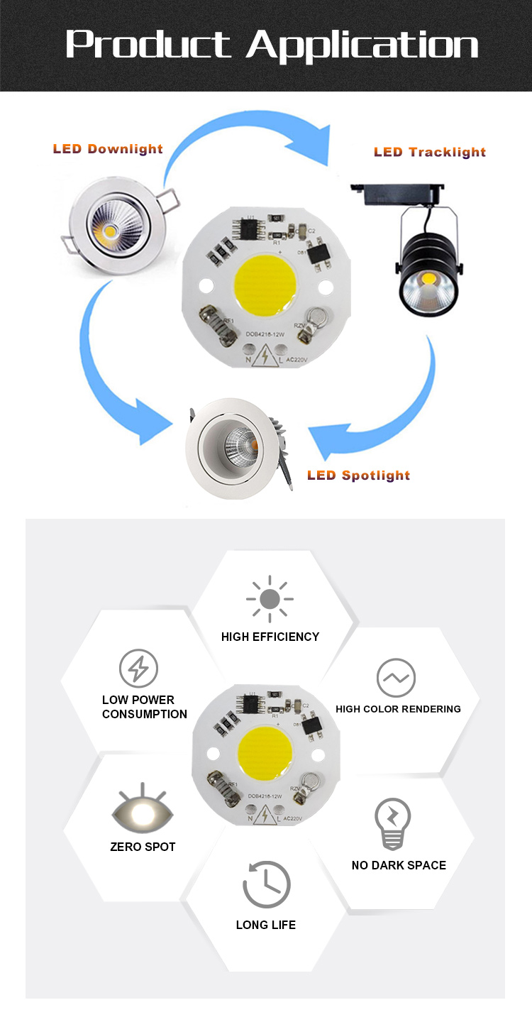 Surge Protection Smart LED Module Driverless High Brightness 12W LED Chip