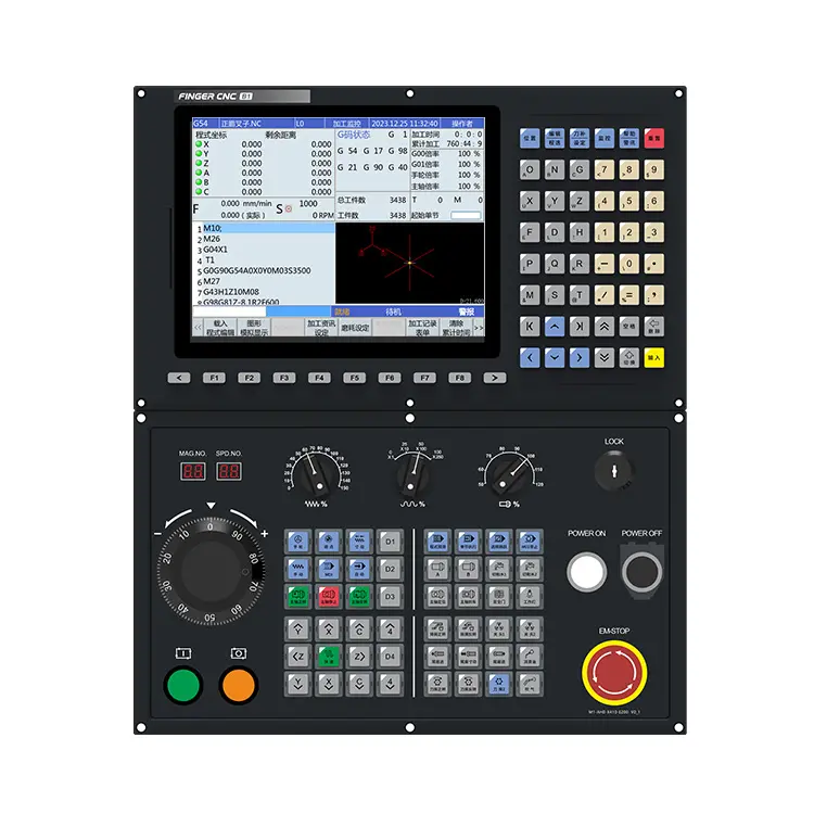 10.4 นิ้ว 5 แกน 6 แกน CNC Controller Multi-Channel เอียงเครื่องจักรกลเปิดเครื่องกัด Cnc ระบบคอนโทรลเลอร์