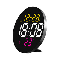 Horloge murale à écran LED multifonctionnelle, télécommande, réveil numérique, horloge de table simple, affichage du calendrier et de la température