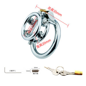 Jaula <span class=keywords><strong>de</strong></span> Castidad FRRK Easy Pee con Púas Desmontables, Anillo <span class=keywords><strong>de</strong></span> Acero Inoxidable para Pene, Anillos Metálicos para Pene, Doble Círculo Soldado, Juguetes para Adultos - Product Image 6