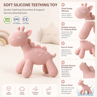 Anneau de dentition personnalisé en silicone souple de qualité alimentaire pour bébés, jouet sensoriel à mâcher pour nourrissons, vente en gros OEM ODM