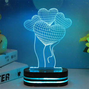 <span class=keywords><strong>Ew</strong></span> Loại Đèn <span class=keywords><strong>LED</strong></span> Acrylic Hình Trái Tim Dễ Thương Hoạt Hình Hình Gấu Đèn Ngủ 3D Cho Bé Đèn Ngủ - Product Image 1