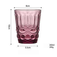 Ensemble de verres à eau et à whisky en verre gaufré vintage - 260 ml/330 ml, motif serpent coloré, pour bar à domicile et restaurant