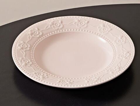 assiette rose de 8 pouces