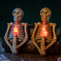 Nouvel Arrivage Transfrontalier Décoration de Fête d'Halloween Suspendu Lumineux LED en Plastique en Forme de Squelette Effrayant