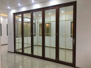 Puertas Plegables de Aluminio para Patio, <span class=keywords><strong>Tipo</strong></span> Acordeón, Insonorizadas, Acabado Negro, Certificación CE, para Cocina, Sala de Estar y Exteriores - Product Image 5