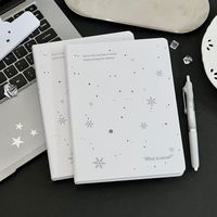 Carnet à couverture rigide personnalisé avec motif flocon de neige en feuille d'argent, journal avec citation imprimée, carnet de notes pour le bureau, l'école, cadeau, papeterie
