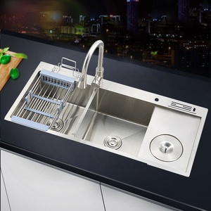 Fregadero de cocina doble de acero inoxidable <span class=keywords><strong>bajo</strong></span> <span class=keywords><strong>encimera</strong></span> profunda de esquina con tazón doble <span class=keywords><strong>cuadrado</strong></span> de dos agujeros - Product Image 1