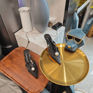 Jimmy - Mules de Tacón de Aguja con Punta y Decoración de Perlas para Mujer, Elegantes y sin Talón, Ideales para Citas Nocturnas y Fiestas - Product Image 6