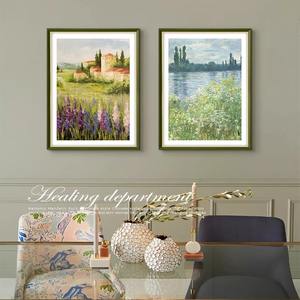 Estilo europeo moderno fresco sala de estar lienzo decorativo pintura restaurante colgante <span class=keywords><strong>Monet</strong></span> primavera brisa paisaje arte al óleo - Product Image 6