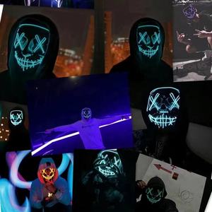หน้ากากเรืองแสงไฟนีออนสำหรับตกแต่งปาร์ตี้วันฮาโลวีนหน้ากากผีเล่นบทบาทสยองขวัญสุดเจ๋งหน้าจอ V-Face - Product Image 6