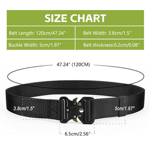 เข็มขัดผ้าใบสีดำแบบกำหนดเองจากโรงงาน สำหรับผู้ชายและผู้หญิง สายไนลอน หัวล็อคอัตโนมัติ เข็มขัดยุทธวิธีสำหรับกิจกรรมกลางแจ้ง - Product Image 5