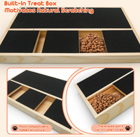 Planche à gratter pour chien en bois avec boîte de rangement dissimulée pour friandises, grattoir à ongles pour animaux, tapis à gratter pour chat