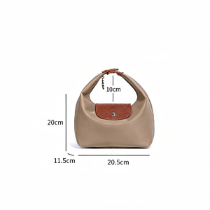 Sac fourre-tout tendance en nylon imperméable pour femme, sac à déjeuner avec fermeture éclair en polyester - Product Image 5