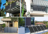 Panneau solaire monocristallin semi-flexible transparent ETFE Sunfield SFED-F200M 200W 22V/12V pour balcon et clôture