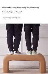 <span class=keywords><strong>Banco</strong></span> de Entrada Moderno en Forma de U de Cuero PU con Esquinas Arredondadas para Pasillo, Dormitorio y Sala de Estar - Product Image 6