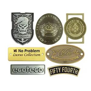 工厂雕刻徽章板定制私人金属标签品牌包标志服装金属标签