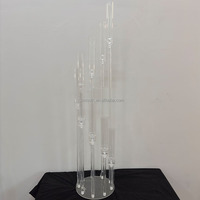 Supports de bougies en acrylique transparent pour centre de table, décoration de fête, mariage, événement, bougeoirs style ouragan pour bougies coniques