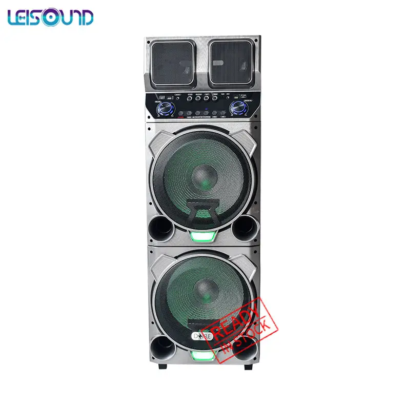 Professional Karaoke hifi speaker double 15 inch subwoofer sound wireless blue tooth speaker with USB/SD/FM