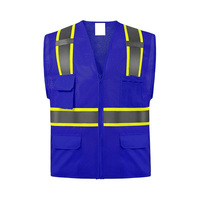 Gilet de travail haute visibilité ANSI Classe 2 multipoches, jaune, en maille, réfléchissant, avec fermeture éclair, personnalisable