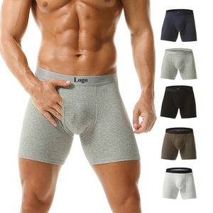 Jeunes hommes Boxer slips respirant sports d'été longue longueur hommes sous-vêtements en coton - Product Image 1