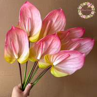 Nouveautés Fleurs d'Anthurium au toucher réel Décoration de mariage Haute qualité Grande taille européenne Fleur artificielle en latex