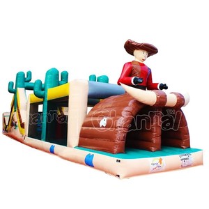 Parcours d'obstacles gonflable en PVC sur le thème du Far West pour enfants, équipement de jeu commercial pour la <span class=keywords><strong>location</strong></span> événementielle - Product Image 1