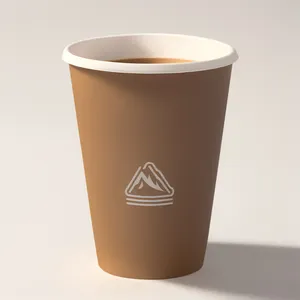 一次性定制Logo杯好隔热纸杯，带PE盖