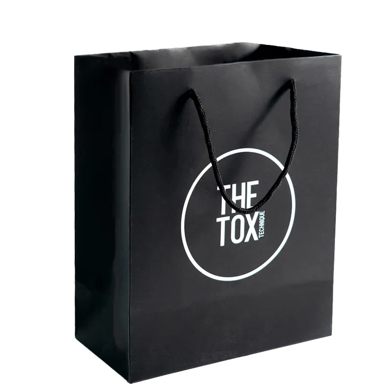 Customized luxury packaging paper tote bag with own logo retail store gift shopping paper bags for shoes clothing