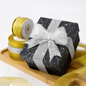 Cinta de Arpillera con Estampado Personalizado, 100% Poliéster Satinado, de Alta Calidad, con Bronceado, para Envolver Regalos de Cumpleaños - Product Image 3