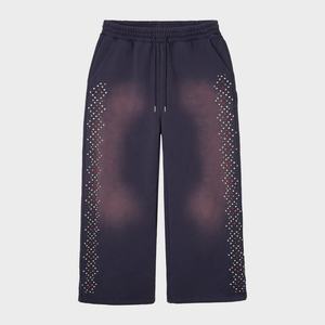 Pantaloni larghi personalizzati 100% pantaloni in pile di cotone pantaloni della tuta sbiaditi da sole - Product Image 3