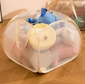 Versatile Foldable <b>Laundry</b> Basket in Square Shape 90L Made of Durable Nylon <b>Mesh</b> - Product Image 5