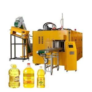 Plastic cooking oil bottle and barrel 5l clear pet bottle full automatic stretch blow molding machine for small business idea