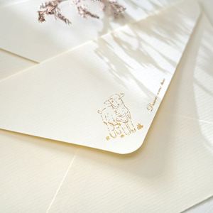 Enveloppe en papier de haute qualité, petite, haut de gamme, innovante, personnalisation sur mesure, logo en feuille d'or, enveloppe pour carte-cadeau d'entreprise - Product Image 3