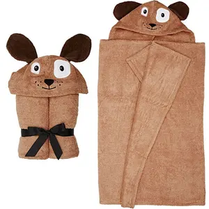 生态朋友宝贝动物驯鹿设计连帽毛巾中国制造商浴巾