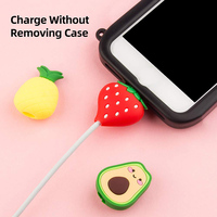 Lindo Protector de Cable USB de Plástico con Forma de Fruta para Cargador de iPhone