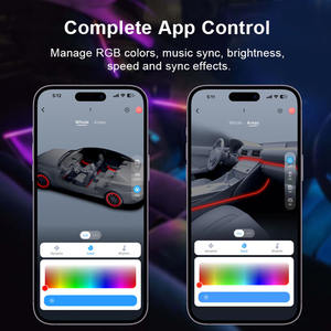 공장 맞춤 제작 간편 설치 심포니 유니버설 차량용 RGBIC LED 앰비언트 스트립 조명 키트 - Product Image 5
