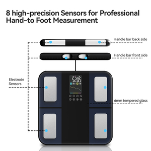 Báscula Inteligente con 8 Electrodos para Análisis de Grasa Corporal, Pantalla TFT a Color, Plataforma de Vidrio Templado, Compatible con Aplicaciones, Capacidad de 180 kg, Digital - Product Image 2