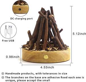 Lámpara de fuego Fake 3D Led Campfire Night Light Control táctil Pequeña <span class=keywords><strong>chimenea</strong></span> de imitación eléctrica Troncos Luces nocturnas <span class=keywords><strong>para</strong></span> <span class=keywords><strong>Navidad</strong></span> - Product Image 3