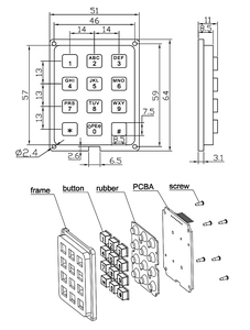 3 X4 Elektronische Kunststoff tastatur/drahtlose numerische Tastatur/Außen tastatur - Product Image 6