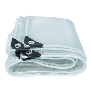 Bâche en non-tissé enduit PVC imperméable, respirante et anti-UV avec œillets et cordes, poids moyen - Product Image 4