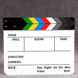 Custom logo High Quality Acrylic Clapper Board for TV <strong>Movie</strong> Action Scene Director Film Clapboard