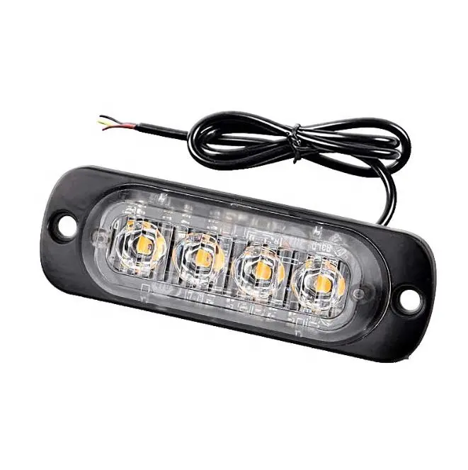 12V 24V 4 LED 스트로브 조명 차량 트럭 비상 스트로브 조명 키트 12V -24V 비콘 경고 위험 플래시 스트로브 조명