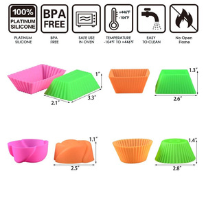 Moules à gâteau en silicone, 5 pièces, forme cœur, étoile, lapin, plateau de cuisson pour la maison, la cuisine, les fêtes, la préparation de desserts, résistant au four - Product Image 4