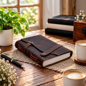 Hand-Bound Hardcover Leather Journal Refillable <b>Travel</b> <b>Diary</b> Vintage Sketchbook Writing Notebook 7x5 Inch Genuine Leather - Product Image 1