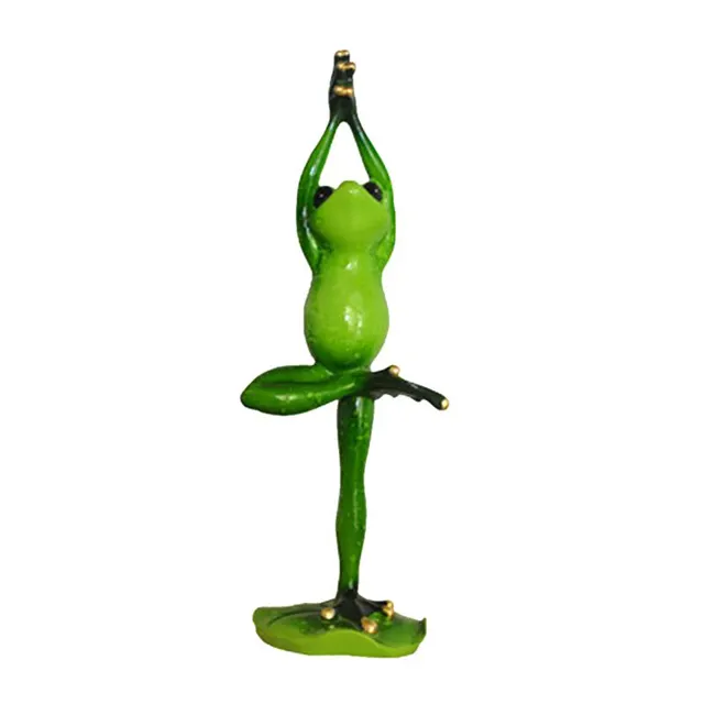 Resin Handmade green Home Decoration Yoga Frog Figurine