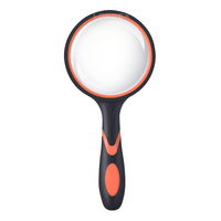 LARREX Portable 75mm Optical Handheld Non-Slip Simple Shatterproof 10X Magnifying Glasses Senior Kids Reading ABS+Glasses Light