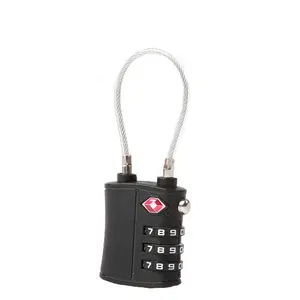 Travelsky Newest Tsa Approved Travel Cable Lock 3 Digit Reset Luggage Combination Lock